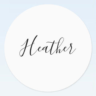 Etiquetas Patrón de texto Scrip moderno editable   Blanco y 