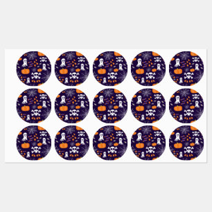 Etiquetas Patrón divertido de Halloween