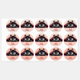 Etiquetas Peek-a-Boo Kitten Script Name Monogram Girls' 