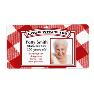 Etiquetas Pegatinas de 100 años - fáciles de Perso