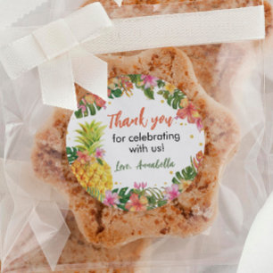 Etiquetas Pegatinas de cumpleaños florales tropica