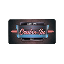 Etiquetas Pegatinas Neon Cruise-In