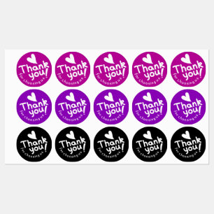 Etiquetas Pequeña empresa gracias morado rosa negro moderno