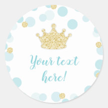 Etiquetas pequeñas de un príncipe Baby Shower en