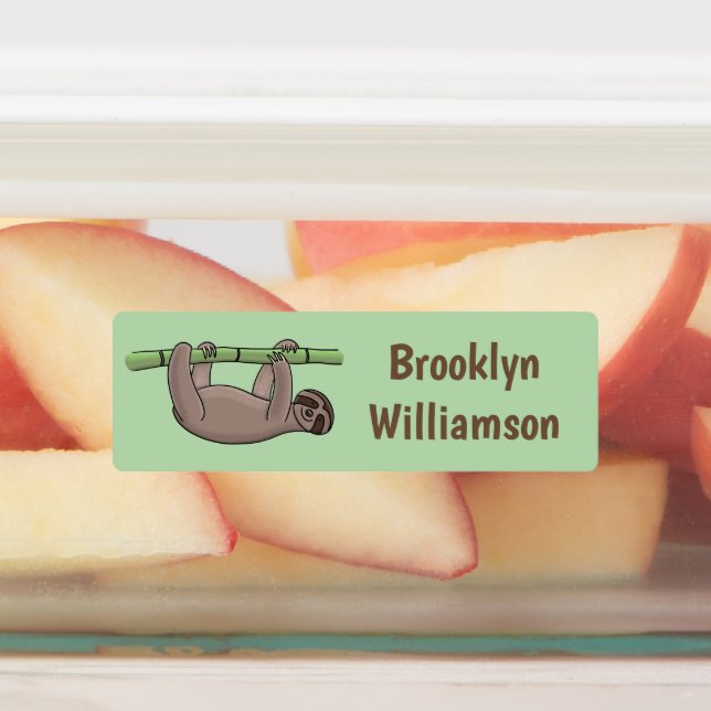 Etiquetas Pereza sonriente lindo en el personalizado de bamb (Fijada)