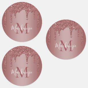 Etiquetas Perforaciones del Purpurina de espuma de oro Rosa