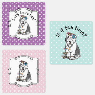 Etiquetas Perro de oveja inglés viejo Fiesta de té de gitano