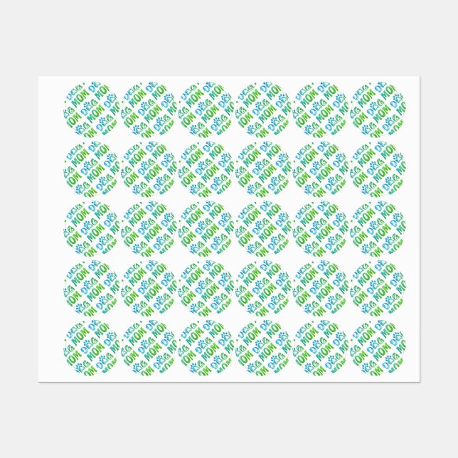 Etiquetas Perro Mamá (Hoja)