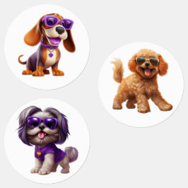 Etiquetas Perros divertidos con gafas de sol