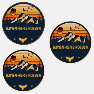 Etiquetas Personalisierter Ortsname Deutschland Runddesign