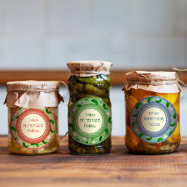 Etiquetas Personalizable Elegante Rústico Cute Pickles Caser