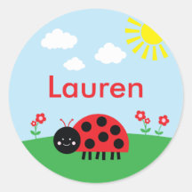 Etiquetas personalizadas Cute Red Ladybug