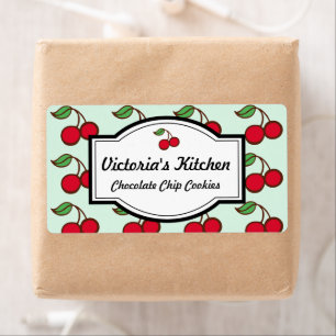 Etiquetas Personalizadas de Cocina de Cereza Menta
