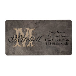 Etiquetas personalizadas de envío de cuero gris