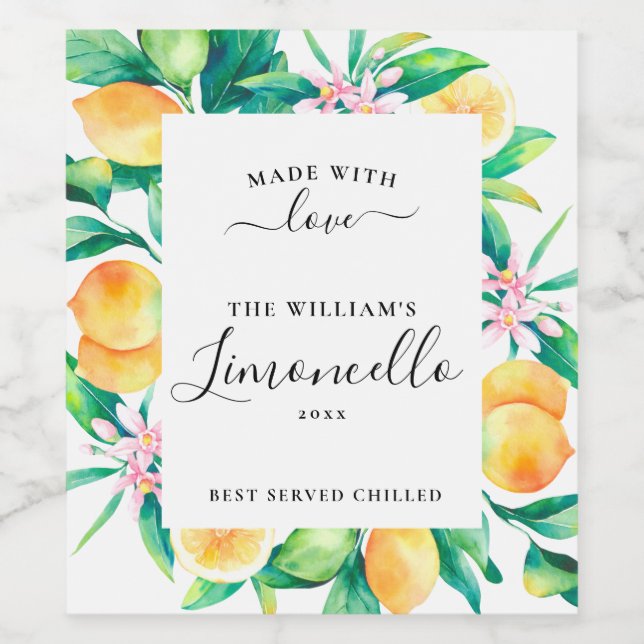 Etiquetas personalizadas de lioncello caseras para (Etiqueta única)