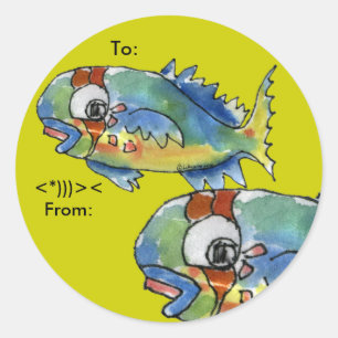 Etiquetas personalizadas de peces de loro personal