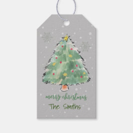 Etiquetas personalizadas de regalo de árbol de Nav