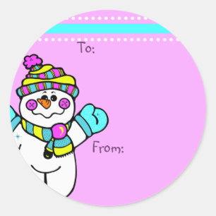 Etiquetas personalizadas de regalo de Snowman