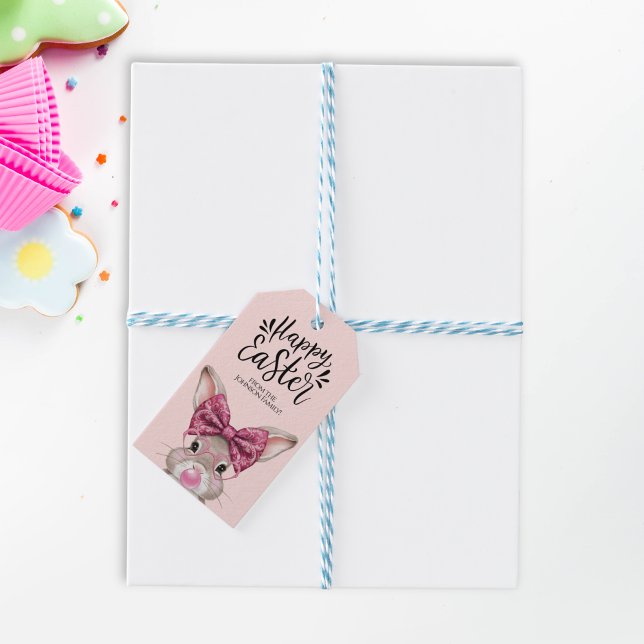 Etiquetas personalizadas de regalo para conejitos  (Personalized Easter Bunny Gift Tags)