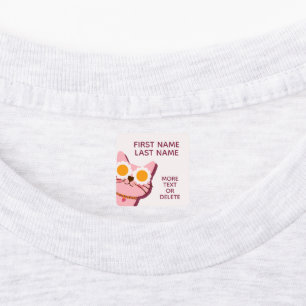 Etiquetas Personalizadas de Ropa de Niña Rosadas y