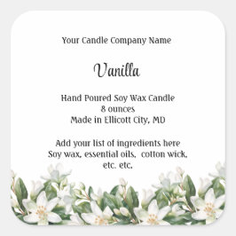 Etiquetas Personalizadas de Velas Flores Florales 
