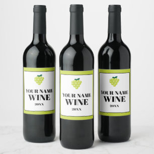 Etiquetas personalizadas de vino blanco con logoti