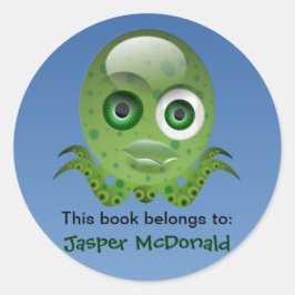 Etiquetas personalizadas del pulpo verde