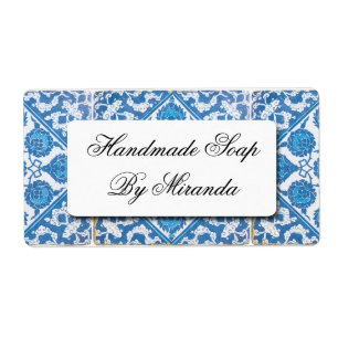 Etiquetas personalizadas Delft Flor de Aciano Azul