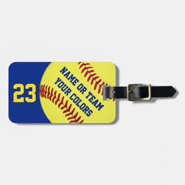 Etiquetas Personalizadas para Bolsas de Softball,  (Frente Horizontal)