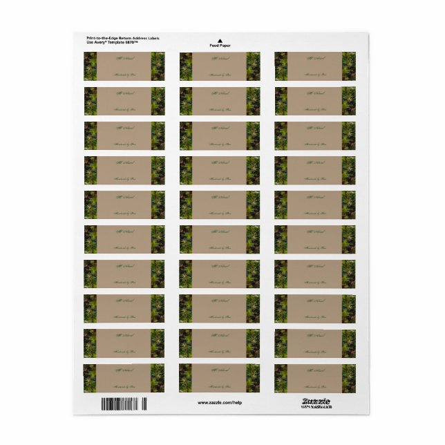 Etiquetas personalizadas para toda la naturaleza (Hoja Entera)