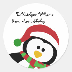Etiquetas personalizadas pingüino lindo del regal