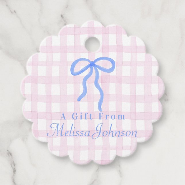 Etiquetas personalizadas Preppy Bow (Anverso)