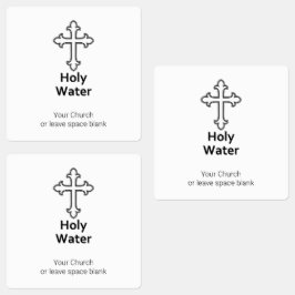 Etiquetas Personalizado Cross Holy Water
