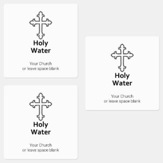 Etiquetas Personalizado Cross Holy Water