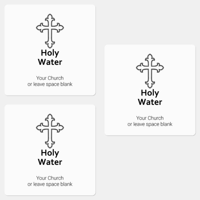 Etiquetas Personalizado Cross Holy Water (Grupo)