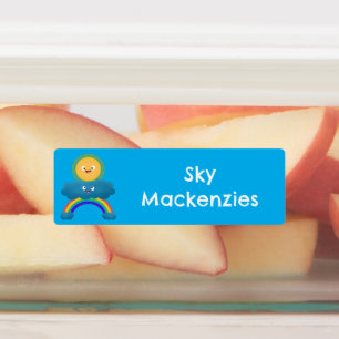 Etiquetas Personalizado de arcoiris de la nube de sol feliz 