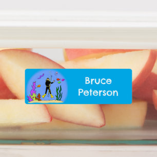 Etiquetas Personalizado de buceo y criaturas marinas de Scub