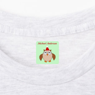 Etiquetas Personalizado de búho de Navidades curados