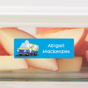 Etiquetas Personalizado de camión de helados felices y agrad