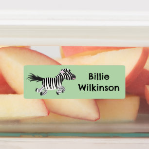 Etiquetas Personalizado de ejecución de cebra divertido y li