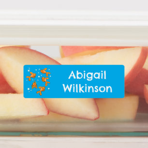 Etiquetas Personalizado de pez dorado naranja lindo personal