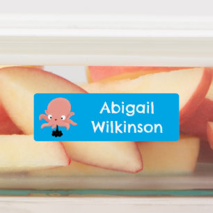 Etiquetas Personalizado de pulpo bebé de color rosa lindo pe