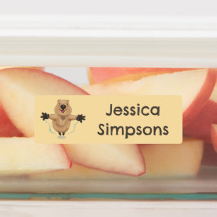 Etiquetas Personalizado de quokka de salto feliz personaliza