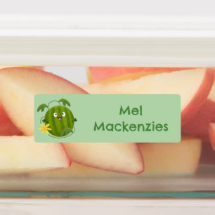 Etiquetas Personalizado de sandía sonriente feliz lindo pers