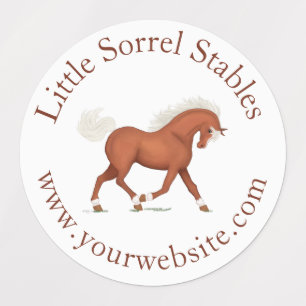 Etiquetas Personalizado de texto circular sobre el caballo d