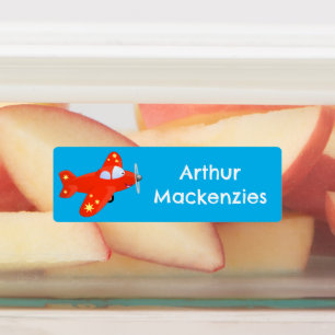 Etiquetas Personalizado de vuelo de avión rojo curtido perso