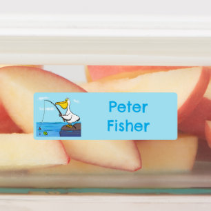 Etiquetas Personalizado pelícano de pesca divertida personal