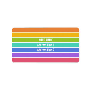 Etiquetas personalizados de colores arcoiris