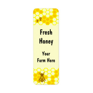 Etiquetas Personalizados de Honey Bee Honeycomb