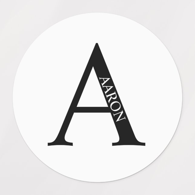 Etiquetas Personalized Monogram and Name Labels (Diseño 1)